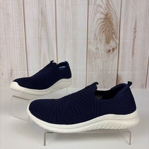 Casual Slip On Sneakers Athletic Textured Lightweight Comfort Shoes Blue Sz 10